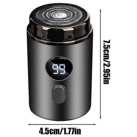 Mini Rasoir Électrique Rechargeable, Lavable, Sans Fil pour Visage et Barbe, Idéal Voyages et Voiture (Noir)