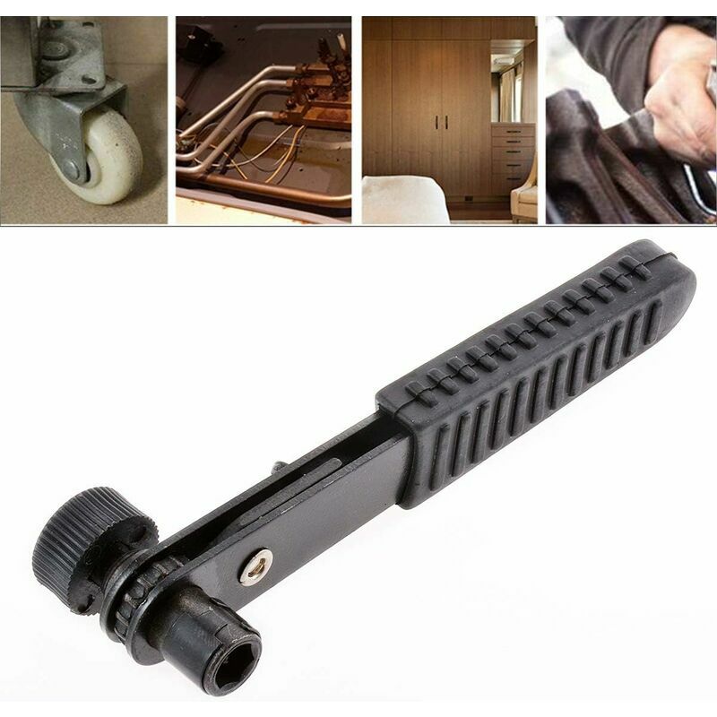 Mini Ratchet 1/4 '' Snap Rod Pole Socket Screwdriver for Garage Hand Tools (Black), Black