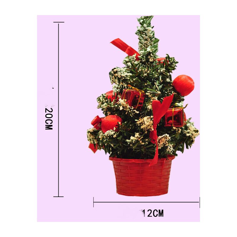 

Mini árbol de Navidad, adornos navideños ， 20cm con luz, rojo