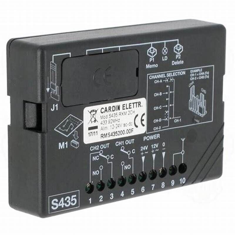 Cardin - RMS435200.00F - Mini récepteur double canal avec codage personnalisé (12/24Vac-dc)