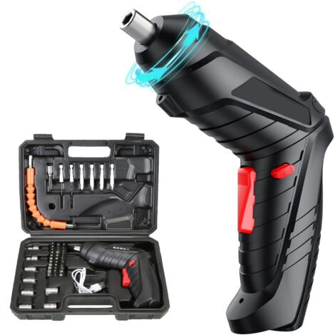 Mini Rechargeable Cordless Electric Screwdriver – Rotating Handle, LED & 47 Accessories
