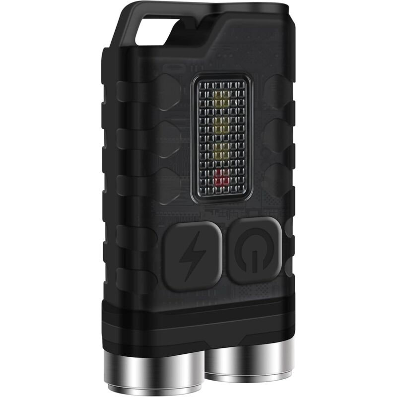 Mini Rechargeable LED Flashlight, Powerful 900 Lumen Torch with Blue, UV, and Red Light - Magnetic Keychain Light, 10 Modes, USB-C, IP65 Waterproof