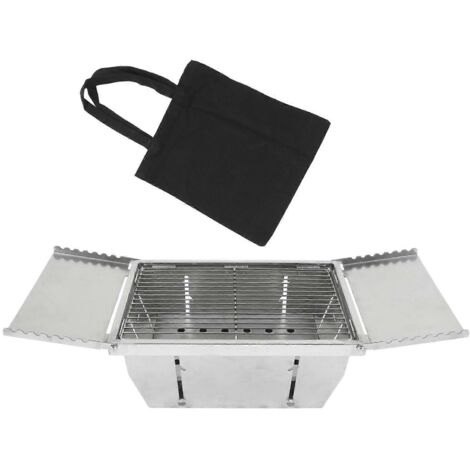 Mini réchaud à bois pliable rectangulaire en acier inoxydable léger pour le camping en plein air