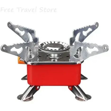 Mini réchaud carré portable Lotus, accessoires de barbecue pliables pour le camping en plein air, réchaud à gaz à petite section carrée avec brûleur à cassette, réchaud de cuisson portable