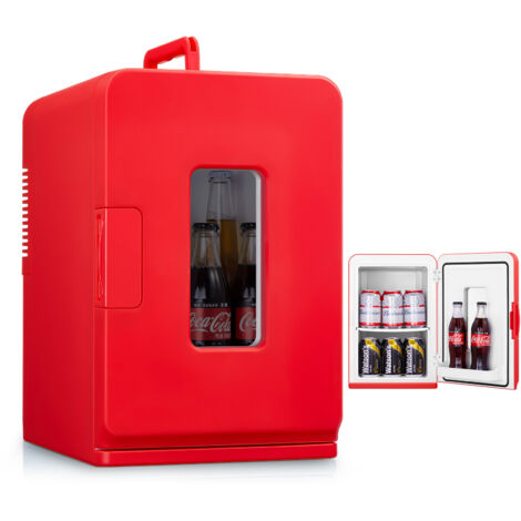 Mini-réfrigérateur 15 L, Refroidissement et chauffage 2 en 1, Portable,  AC/DC, rouge, FOHERE