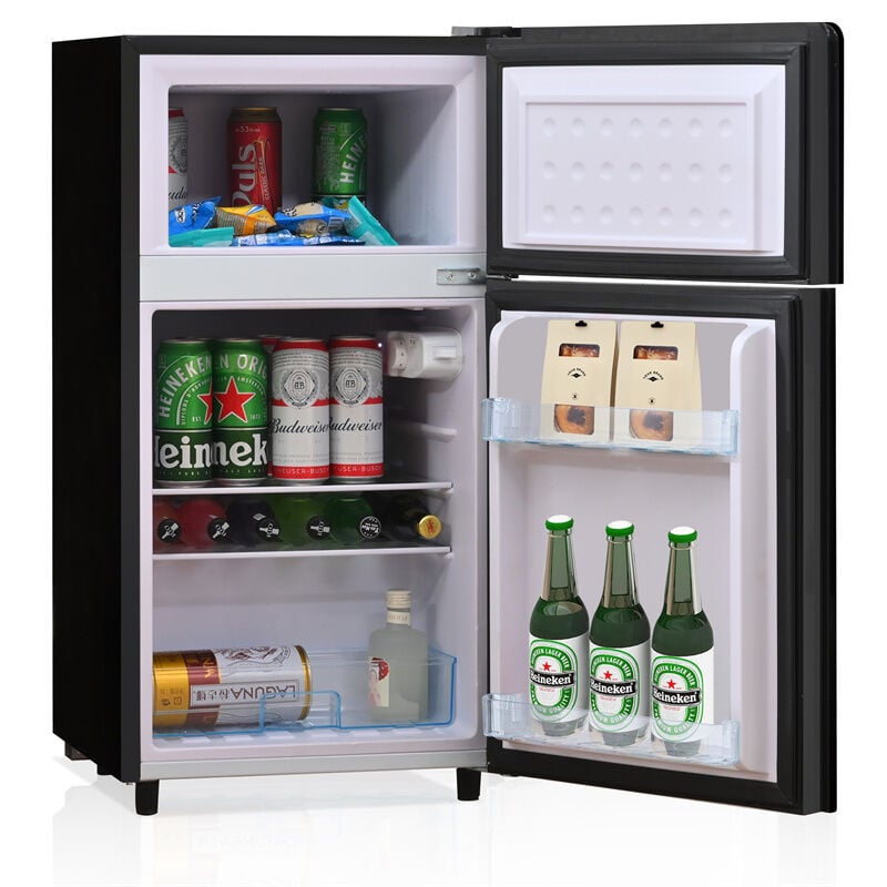Fortuna Lai - Mini réfrigérateur 72 l, 21L réfrigérateur+51L, 39 dB, contrôle de température à 7 niveaux, led, classe e, Noir
