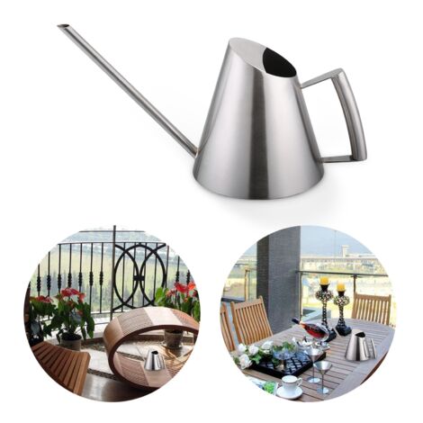 Mini regadera de 400 ml fabricada en acero inoxidable cepillado para plantas en maceta – Diseño duradero y ergonómico para uso interior y exterior.