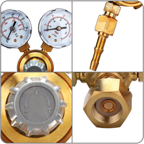 Mini regolatore di pressione per saldatura ad argon, CO2/azoto, MIG, MAG e TIG, 315 bar