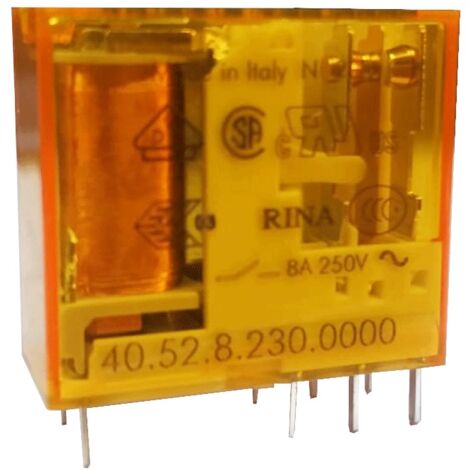 Mini Relé Finder 2 intercambios 8A bobina 230VAC alterna 405282300000