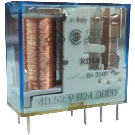 Mini Relé Finder 2 intercambios 8A bobina 24VDC continuo 405290240000