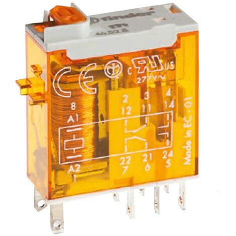 Mini Relè industriale Bobina 24V AC 8A  - FINDER 465280240040