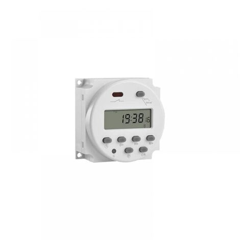 Mini relé temporizador semanal digital LCD de 12 V con interruptor de encendido y cubierta impermeable (blanco)