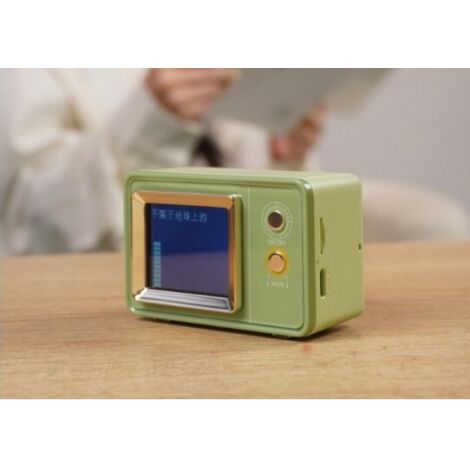 Mini reloj de mesa con altavoz Bluetooth portátil - Verde retro