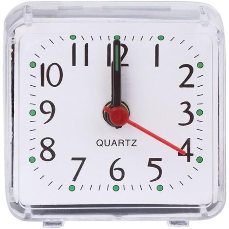 Mini reloj despertador analógico cuadrado silencioso, sin tictac, funciona con pilas, para niños, niños y niñas, regalo de cumpleaños, reloj de pared digital LED