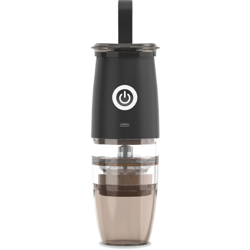 Mini Retractable Electric Coffee Maker 5V, 5 Speeds, Capsule Coffee Maker with Spoon for Home Use Black