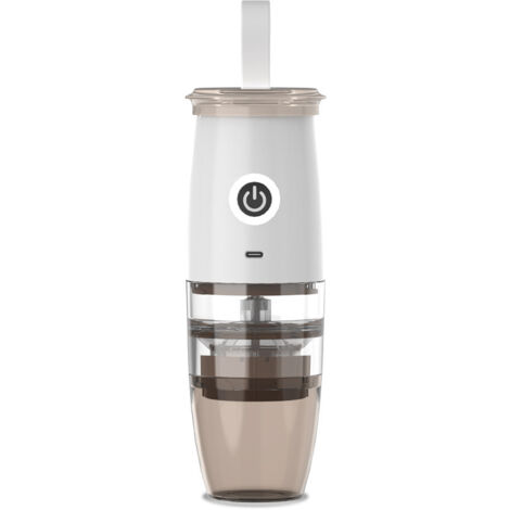 Mini Retractable Electric Coffee Maker 5V, 5 Speeds, Capsule Coffee Maker with Spoon for Home Use White