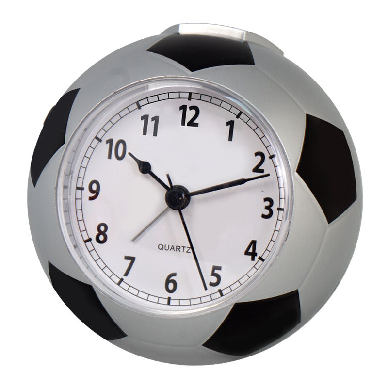 Mini réveil de bureau, réveil de ballon de football pour garçons fans de football (argent)