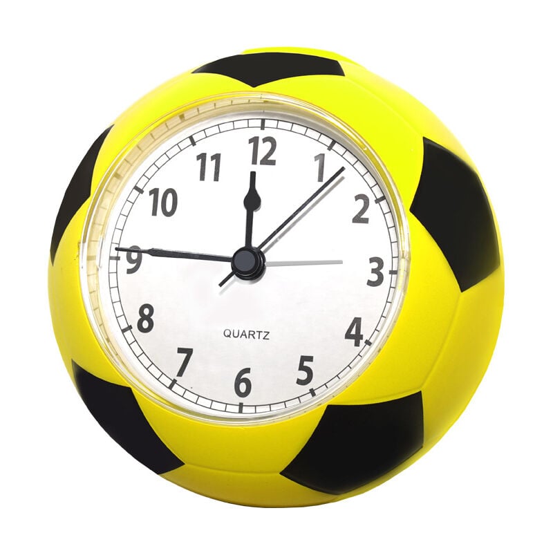 Mini réveil de bureau, réveil de ballon de football, pour garçons, fans de football (jaune)