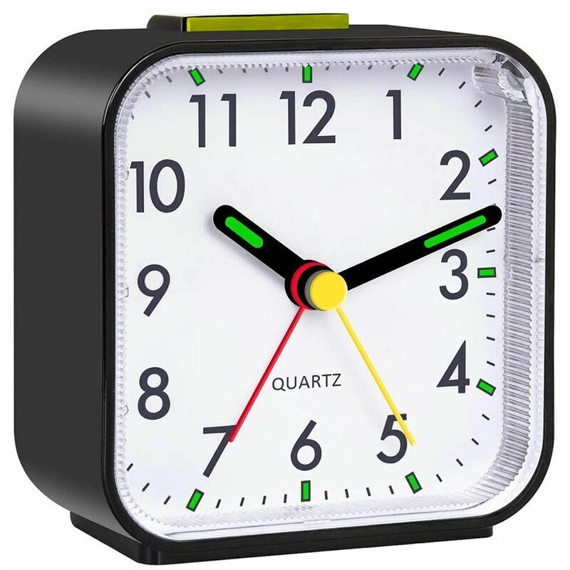 VURAHOME - Mini-réveil de voyage réveil simule la fonction de sommeil numérique de l'alarme et l' éclairage sans tic-tac réveil ( noir )