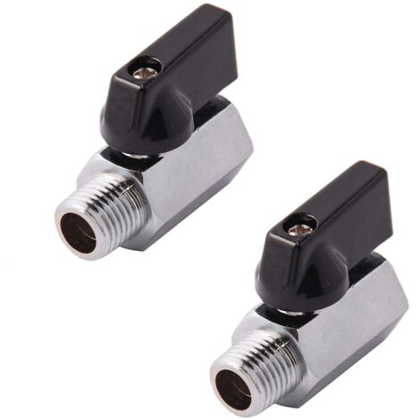 Mini-robinet à boisseau sphérique en laiton 1/4" NPT femelle x mâle (lot de 2)