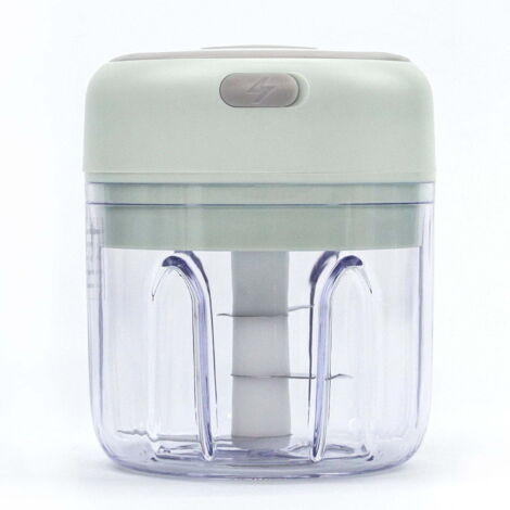 Mini robot culinaire électrique sans fil, hachoir à ail, hachoir à viande et légumes, hachoir puissant et portable pour poivrons, légumes et noix, 250 ml, vert
