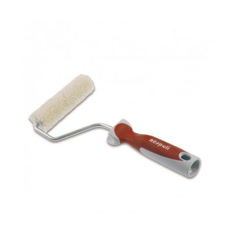 Mini rouleau professionnel à manche court de couleur marron de haute qualité, parfait pour les travaux de précision.