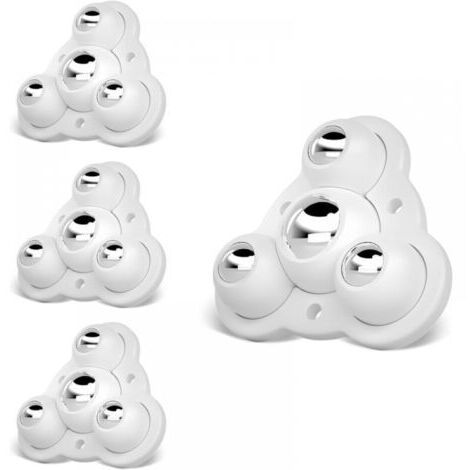 Mini roulette de meuble, petite roulette de meuble, roulette universelle pivotante à 360° en acier, roulette plate (blanc, 4 pièces)