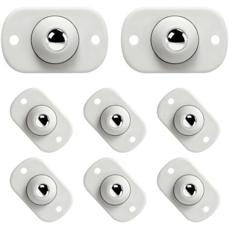 Mini ruedas autoadhesivas de 8 piezas – Ruedas giratorias de 360° para pequeños electrodomésticos  Capacidad de carga de hasta 18 kg  Color blanco para muebles y hogar