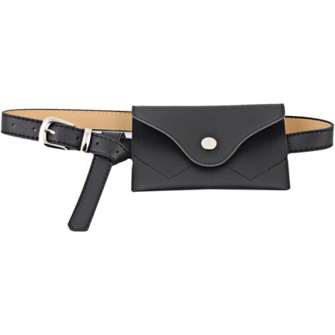 Mini sac ceinture en cuir PU (noir),