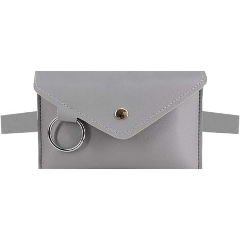 Mini sac ceinture enveloppe en cuir (gris)