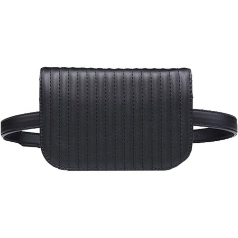 Mini sac de ceinture de voyage en cuir PU clouté pour femmes (rayures noires)
