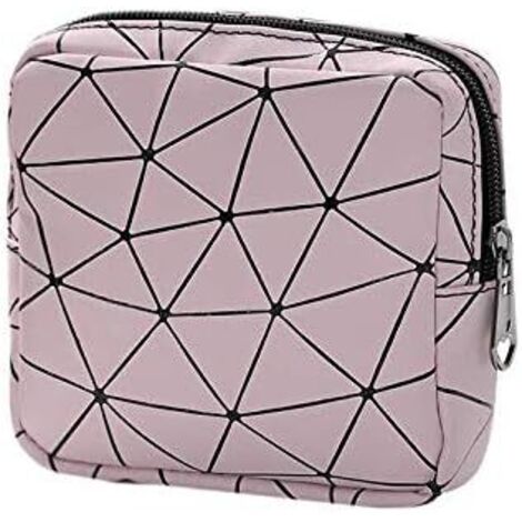 Mini sac de rangement pour serviettes hygiéniques (rose),