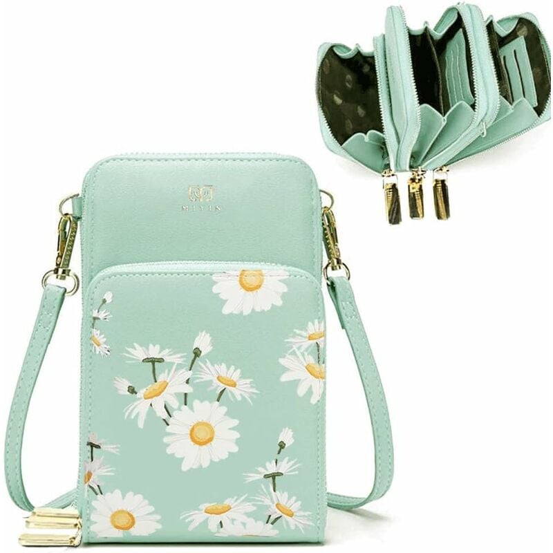 Kueatily - Mini sacoche pour téléphone pour femme (vert clair)-Fei Yu