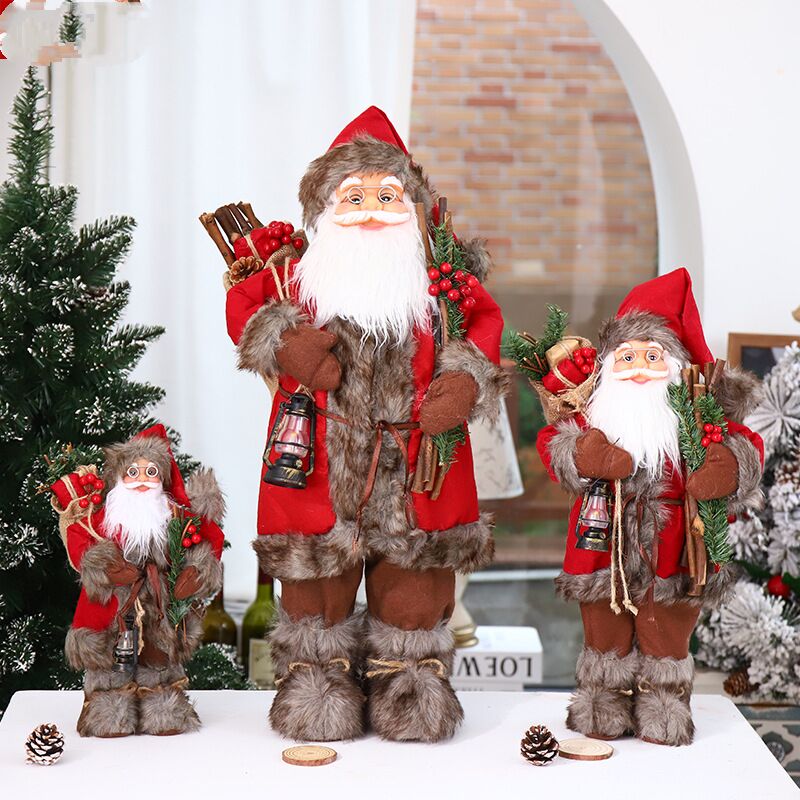 

Mini Santa Claus Decoración de Navidad roja para ventana Mesa Chimenea Decoración de Navidad Santa Claus 30CM