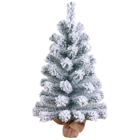 Mini sapin de Noël Snowy Boreal avec base en jute 60cm Dayron
