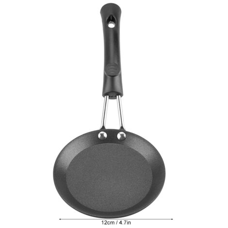 Mini sartén eléctrica para huevos con bonito mango de madera – hierro fundido, 12 cm, 1 unidad