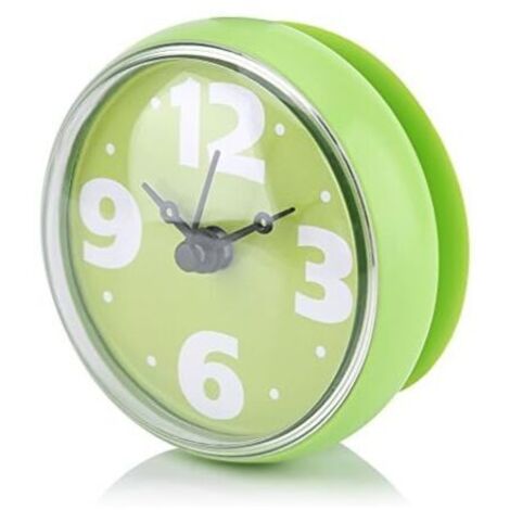 Mini-Saugnapf-wasserdichte Uhr, Spezialuhren, wasserdichte Uhren für Badezimmer, Badewanne, Dusche, Uhr (grün)