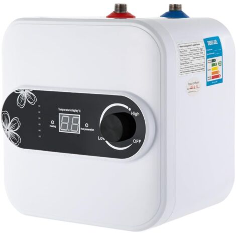 Mini scaldabagno istantaneo - 8 L - 1500 W - 220 V - Display digitale LED - Montaggio a parete - Per cucina, bagno, lavandino