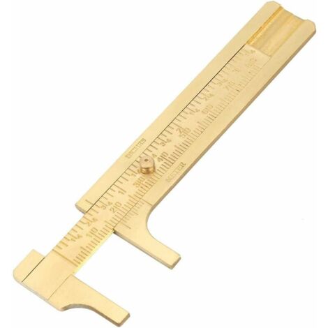 Mini-Schiebeschieber aus Messing mit doppelter Skala aus Kupferlegierung zum Messen von Edelsteinen, Schmucksteinen und Schmuck (80 mm)