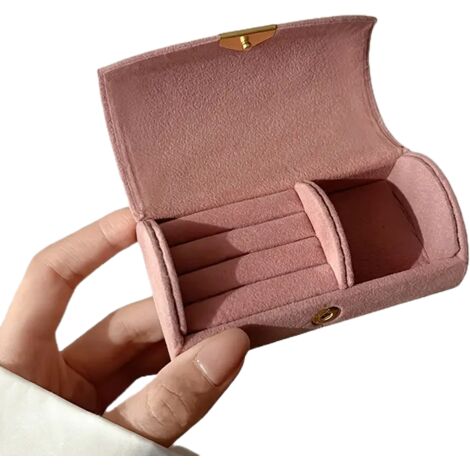 Mini-Schmuckbox aus Wildleder dunkelgrün