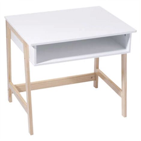 Mini-Schreibtisch aus weißem Holz L58 x T46,3 x H52 cm