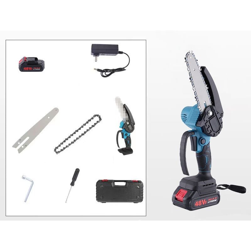 Coocheer - Mini scie à chaîne avec batterie 1500 Mah, 6 pouces, scie à chaîne électrique avec moteur puissant 21V 800W, jardin, coupe de bois en
