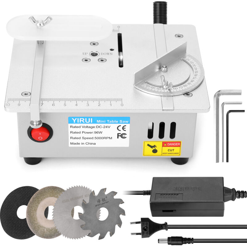 Lifcausal - Mini scie à table multifonctionnelle, scies de bureau électriques, petit outil de coupe domestique à faire soi-même, tour à bois