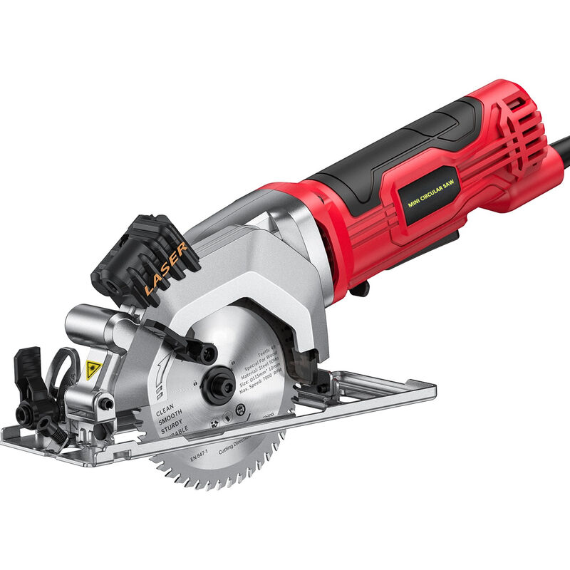 Mini scie circulaire 580W 115MM, guide laser à lame 24 et 48 tct, pour la coupe de tuyaux en bois pvc
