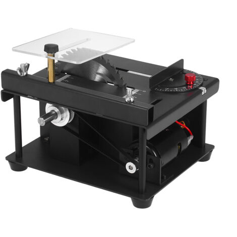 Mini scie circulaire de table multifonctionnelle, idéale pour les loisirs créatifs. Mini scie électrique de bureau portable pour la découpe du bois, du plastique et de l'acrylique. Hauteur et angle ré