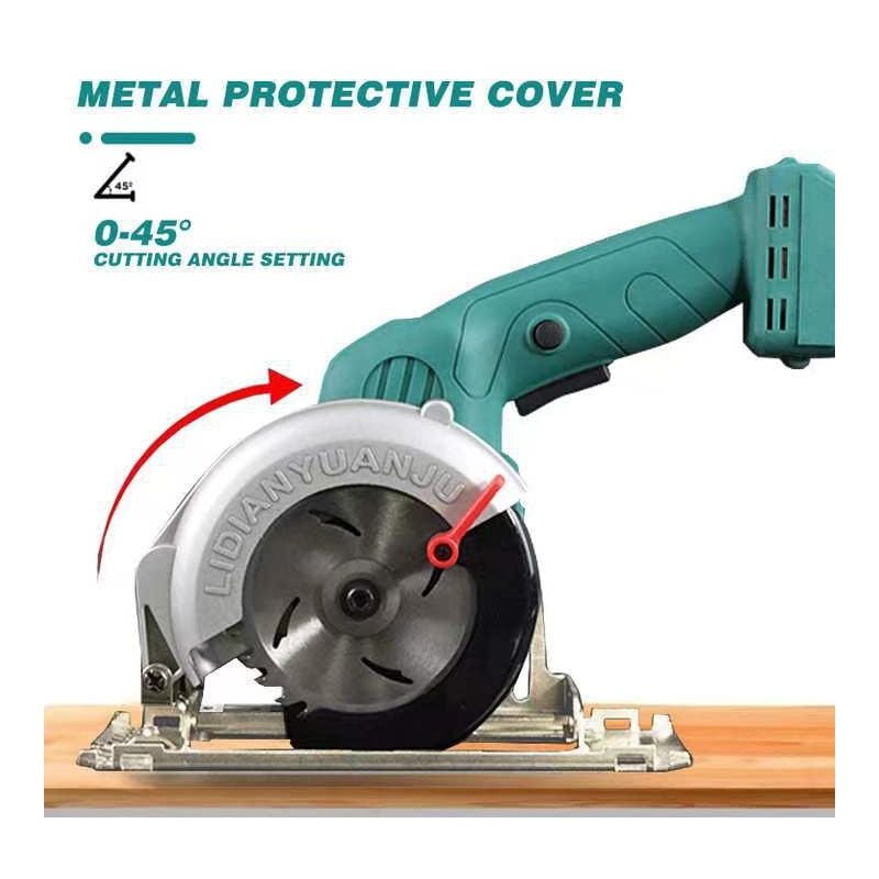 Mini scie circulaire sans brosse, scie circulaire manuelle sans fil alimentée par batterie de 5 pouces