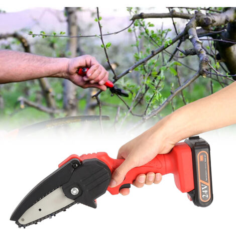 Mini Scie Électrique Portable Rechargeable pour Jardinage et Bricolage avec Batterie Incluse - Idéale pour la Taille des Arbres et des Branches - 4 Pouces - Pour Utilisation en Plein Air-KZQ