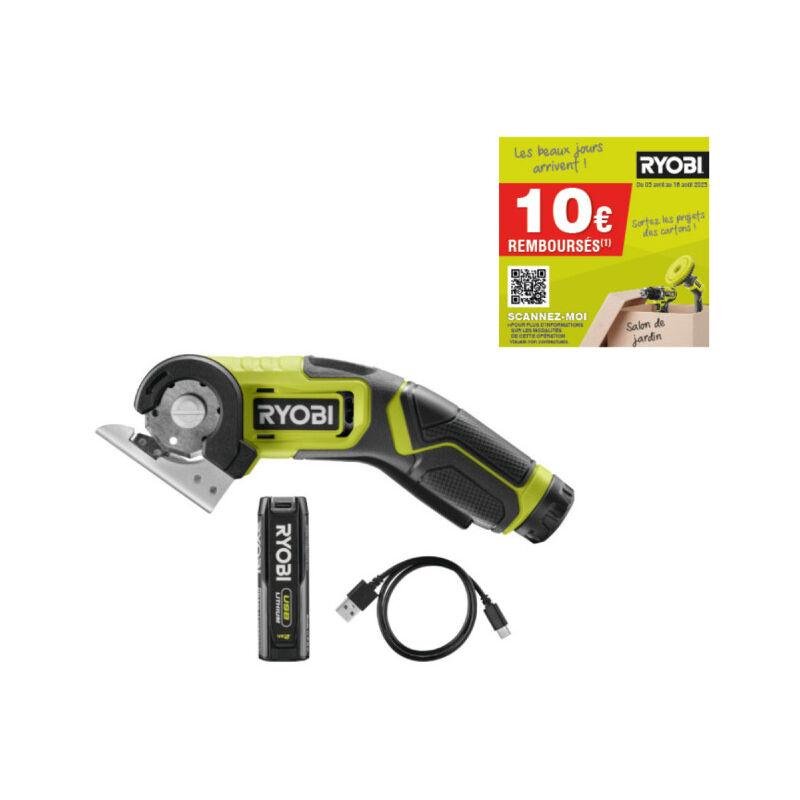 Mini-scie Ryobi RCT4-120G - 4V - 1 Batterie 2.0Ah - Câble usb c