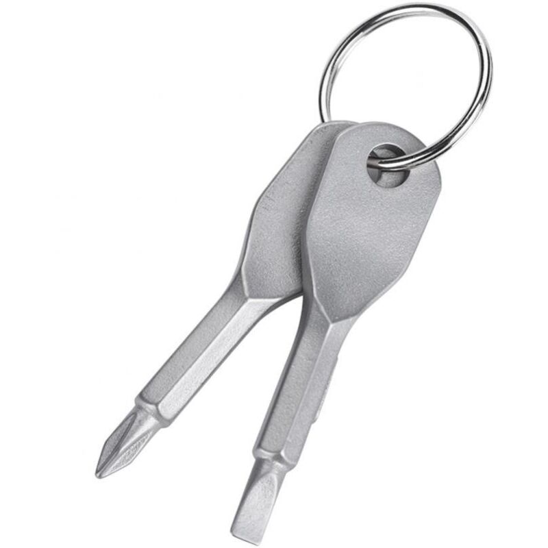 Tinor - Mini Screwdriver Keychain Set, Portable Stainless Steel Flat Head and Phillips Screwdriver Set Tool Outdoor Multifunctional edc Tool Mini