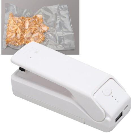 Mini selladora de bolsas con batería recargable de 1200 mAh, 3 ajustes de temperatura y tira calefactora: selladora de bolsas para galletas y aperitivos.